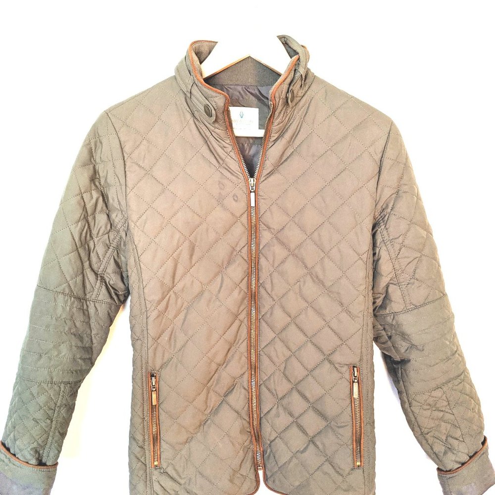 Military green puffer jacket
